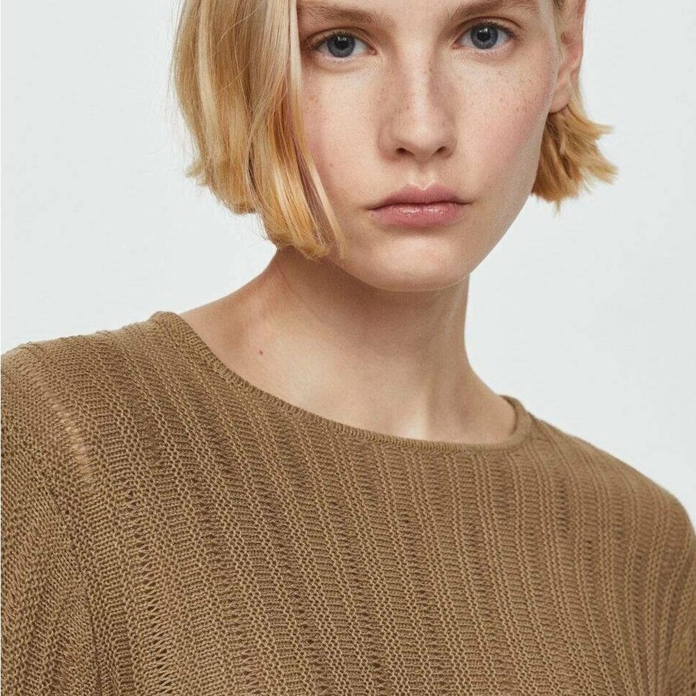 Mango Tierra Jumper Brown Long Sleeve Knit Top - Picture 4 of 11